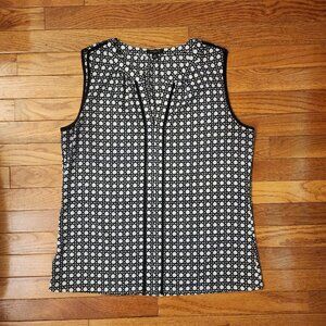 Ann Taylor Black & White Sleeveless Top